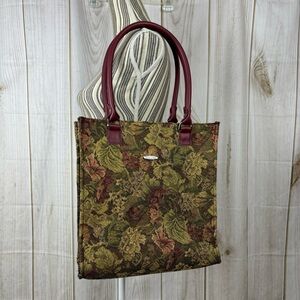 Pierre Cardin Canvas Tapestry Tote Floral Multicolor 2 Strap Shoulder Bag Purse
